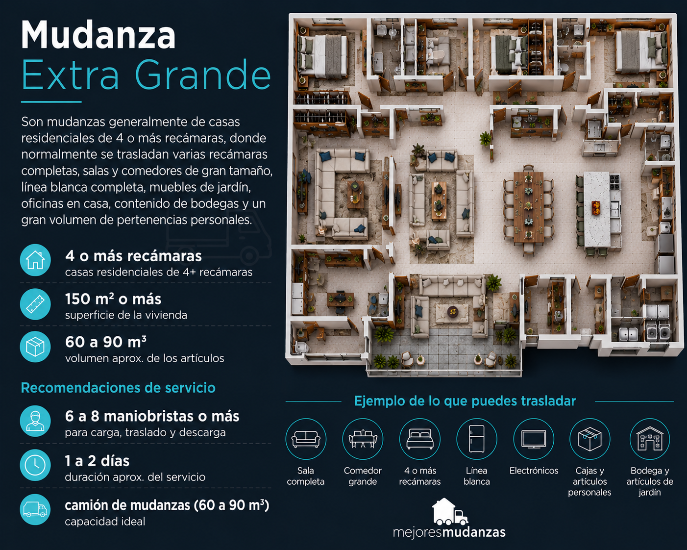 Ficha de mudanza extra grande en CDMX